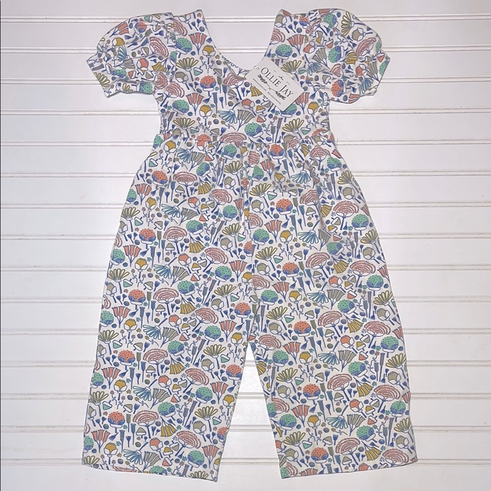 THE BEST DRESSED CHILD OLLIE JAY NWT Puff Leggy Romper in Gardenia